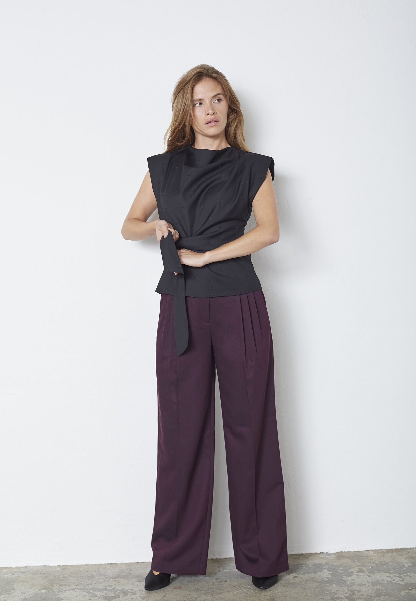 SagaCC pleat Top - Black