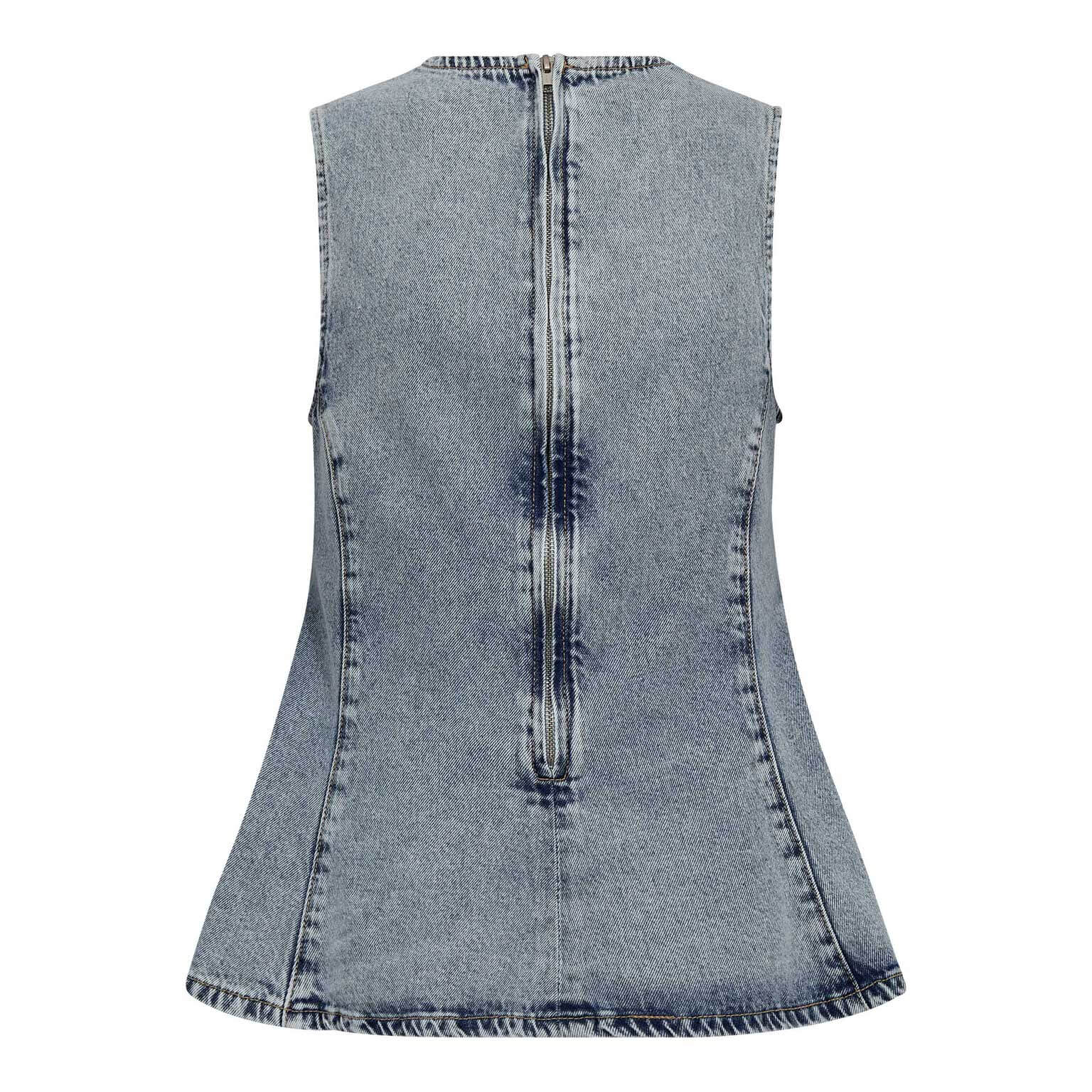 PancyCC Denim Top - Fade Denim