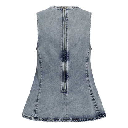 PancyCC Denim Top - Fade Denim