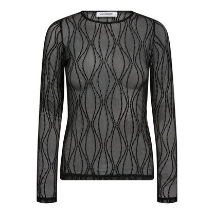 MarcyCC Mesh O-blouse - Black