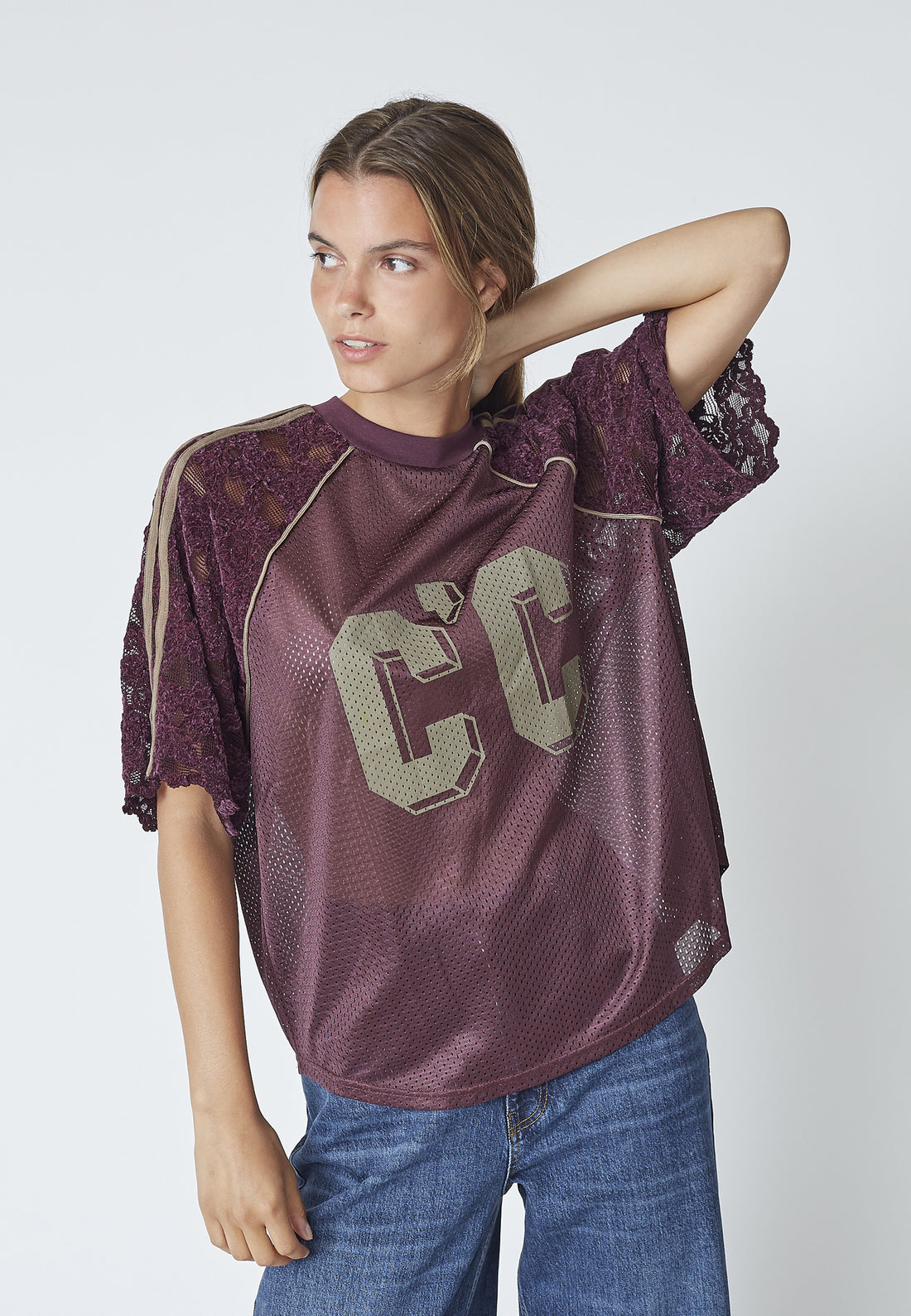 TreyCC Lace Tee - Walnut