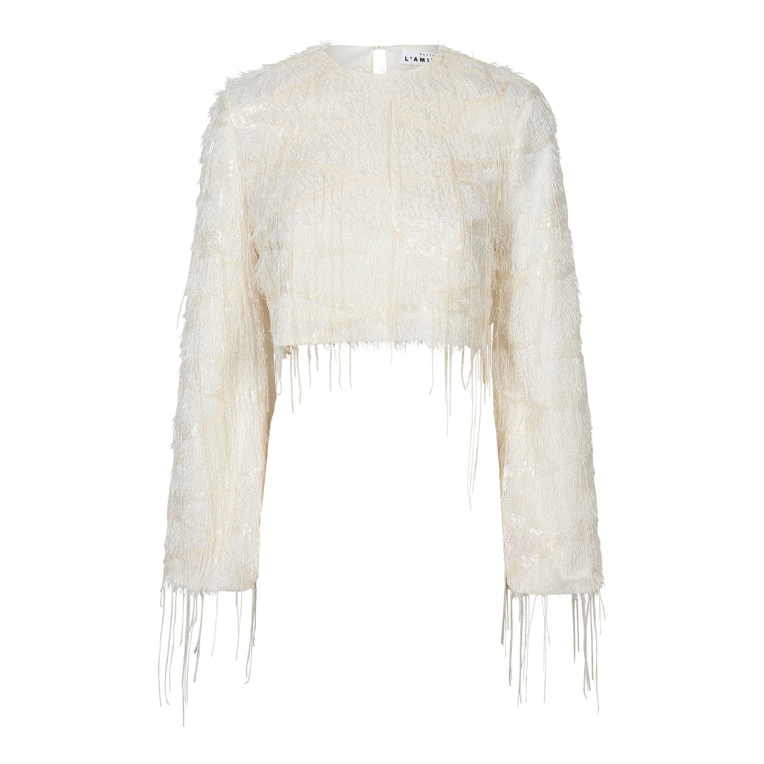 Sequin Fringe Blouse - Pearl
