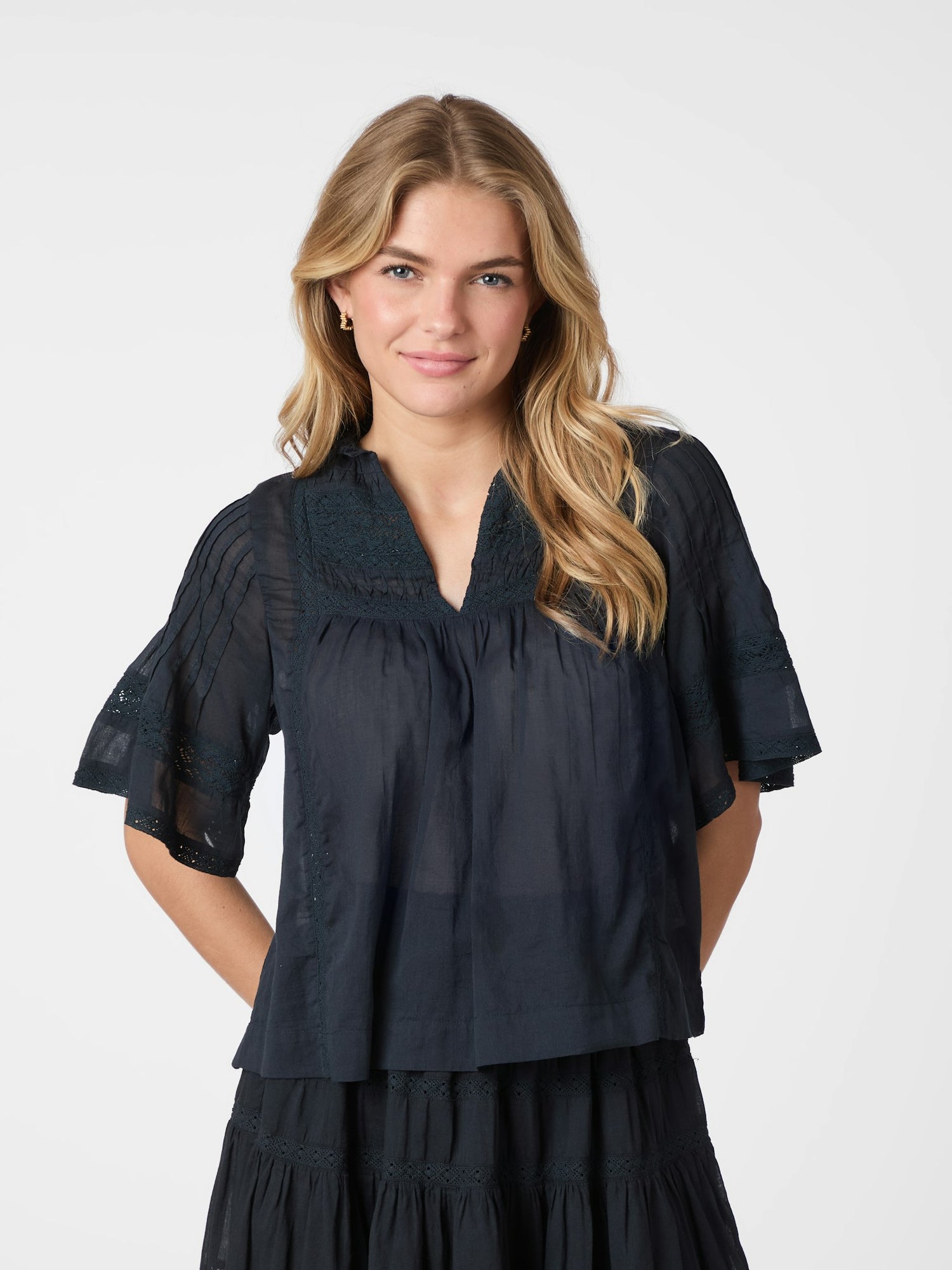 Siama S Voile Blouse - Navy