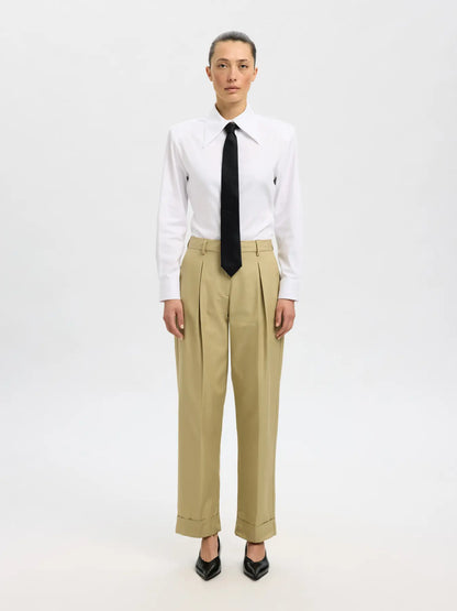 Slftapered-dora pant - Slate green