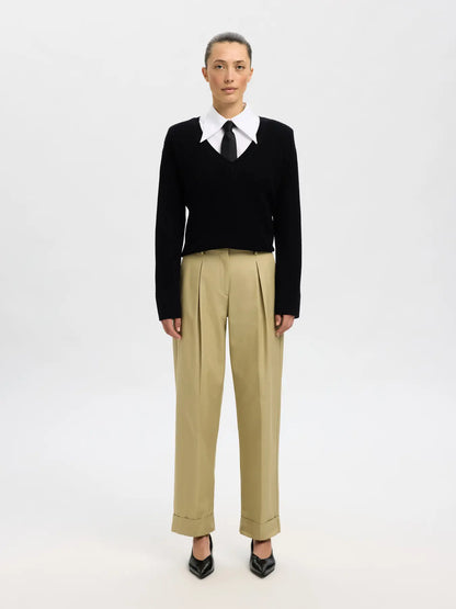 Slftapered-dora pant - Slate green