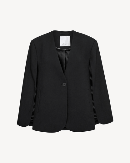 VolaCC Cape Button Blazer - Black