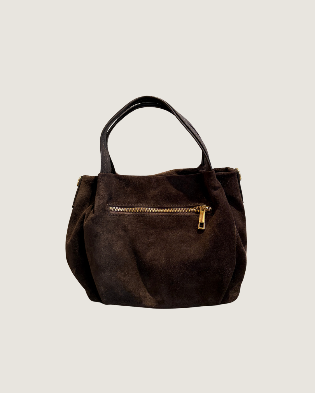 Small Suede Bag - Dark Brown