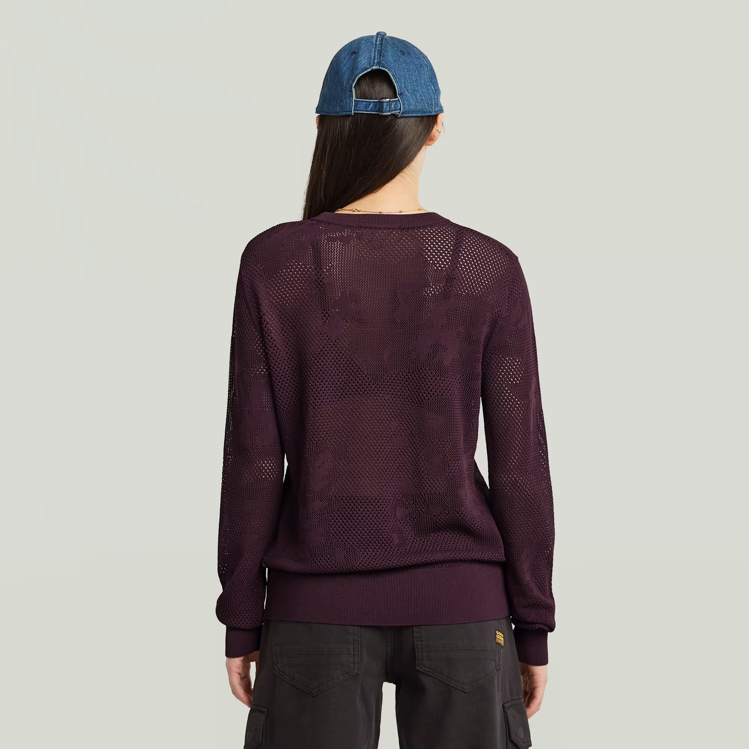 Pointelle knit wmn - Maroon
