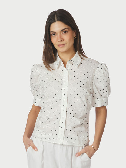 Frannie Dot Shirt - Off White