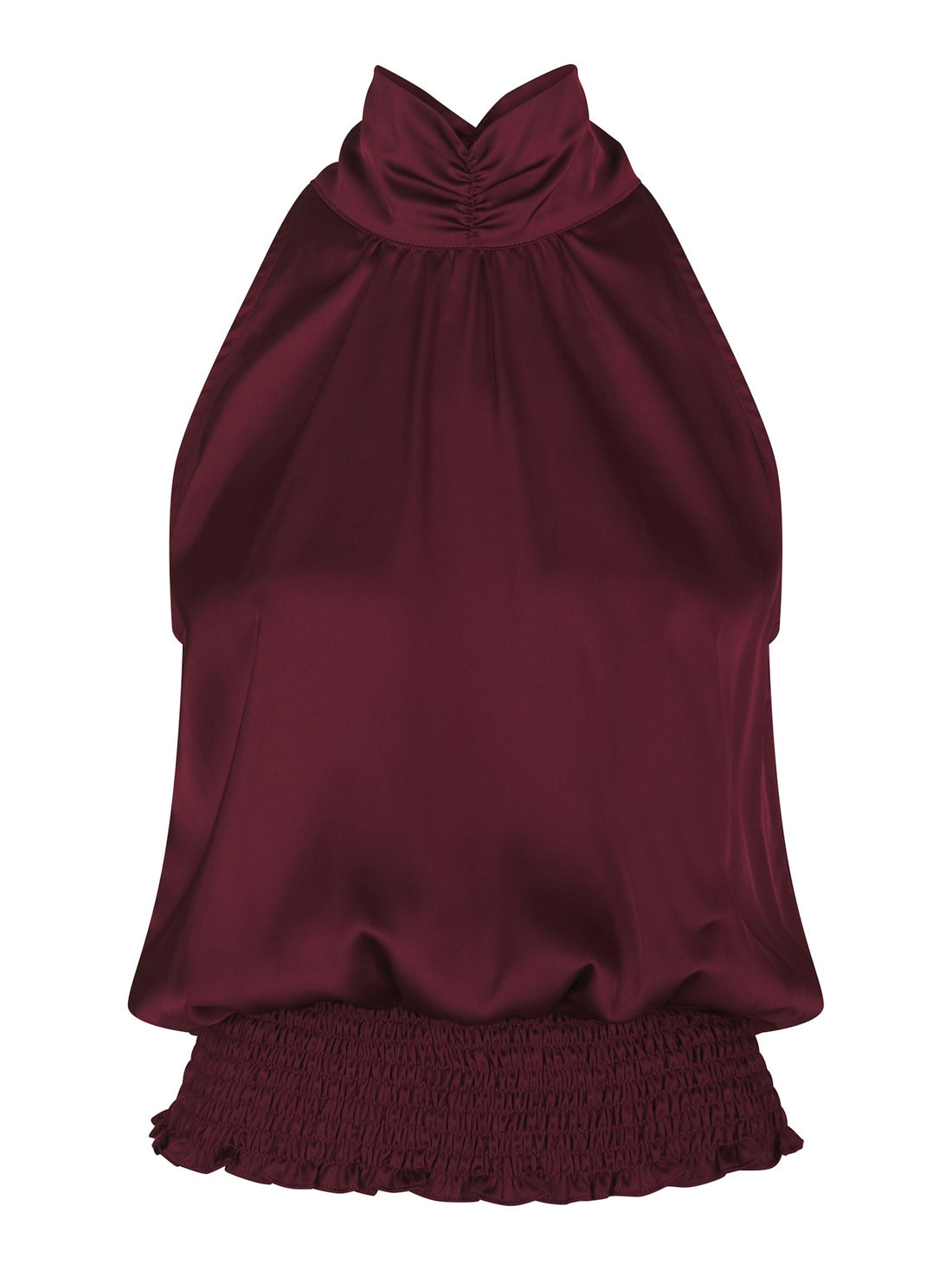 Jos Drapy Satin Top - Burgundy