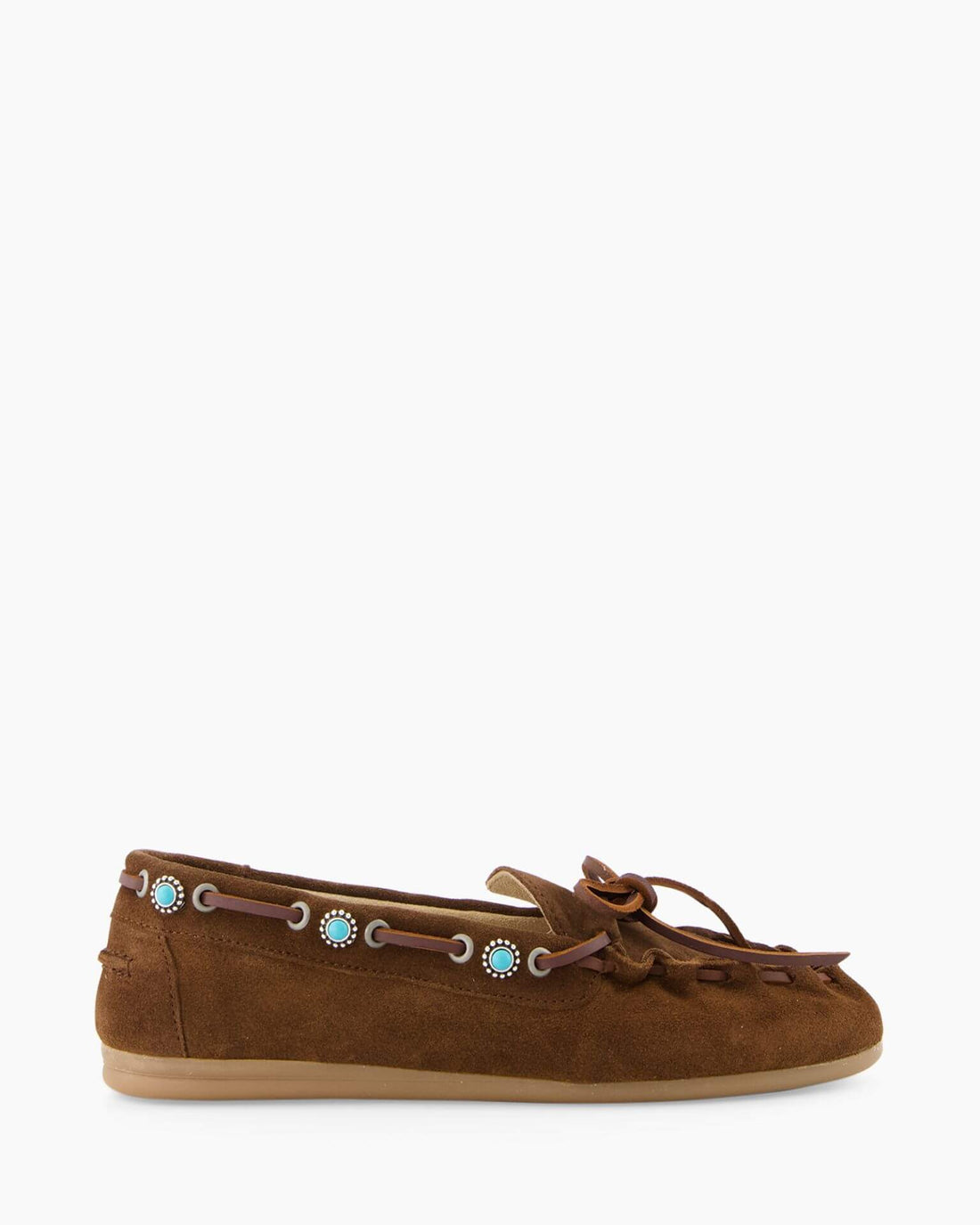 Boat Loafer Western Turquoise - Dark Brown