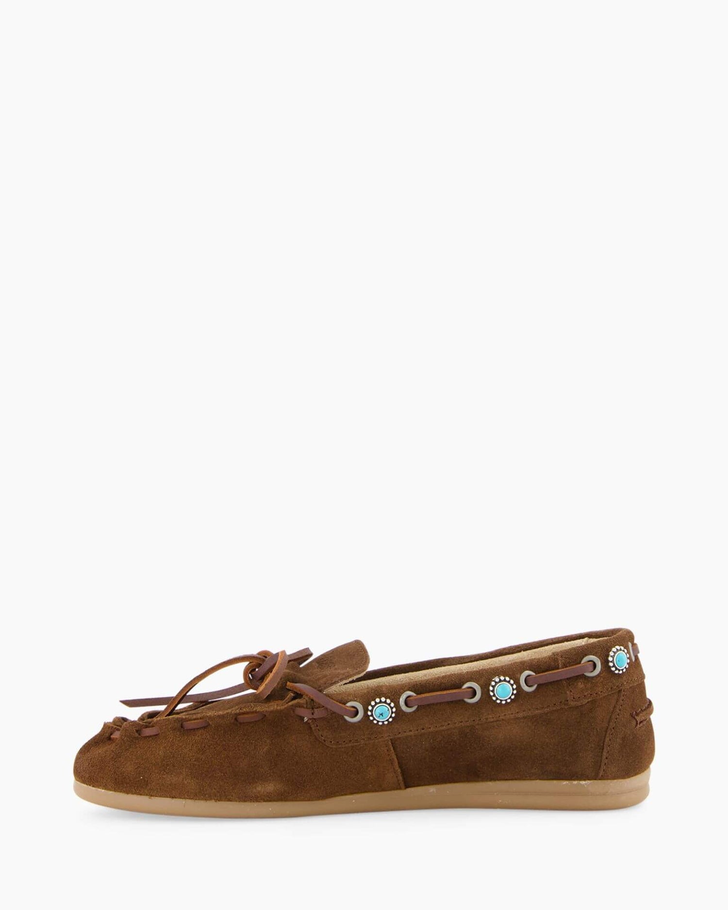 Boat Loafer Western Turquoise - Dark Brown