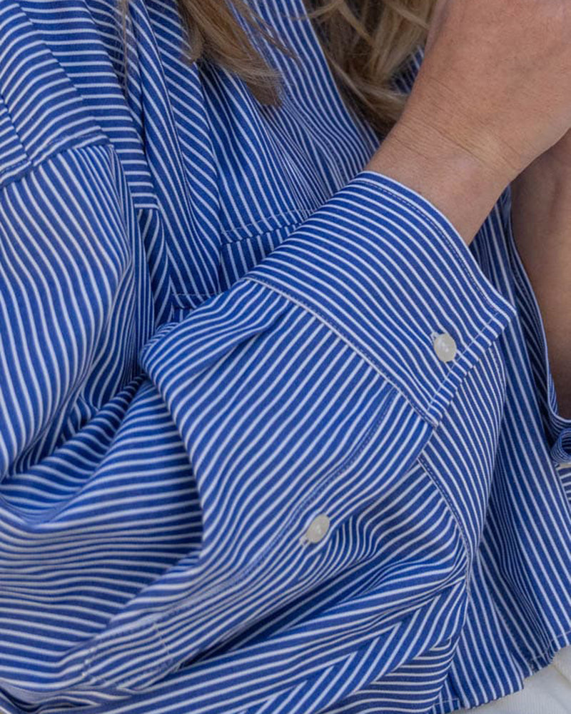 Annabeth Blouse - Blue Stripe