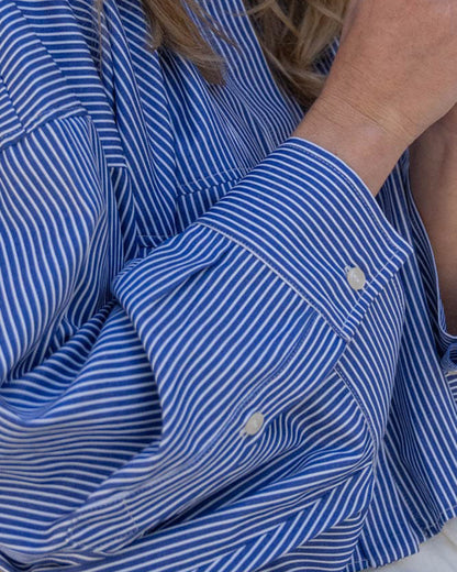Annabeth Blouse - Blue Stripe