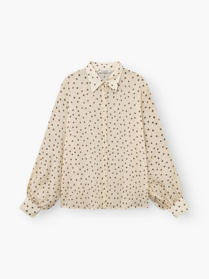 Bluse Antonia Polka Dots - Ecru Braun