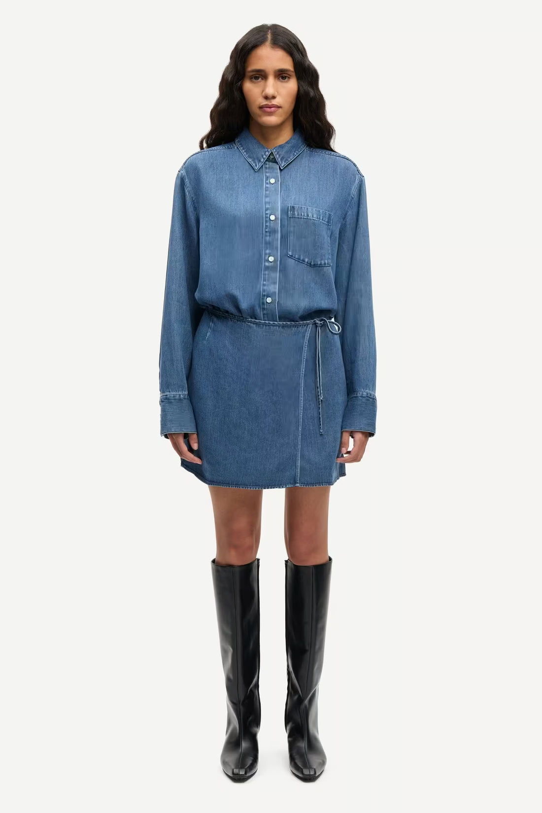 Sasky Dress - Medium Denim Blue