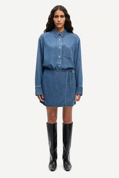 Sasky Dress - Medium Denim Blue