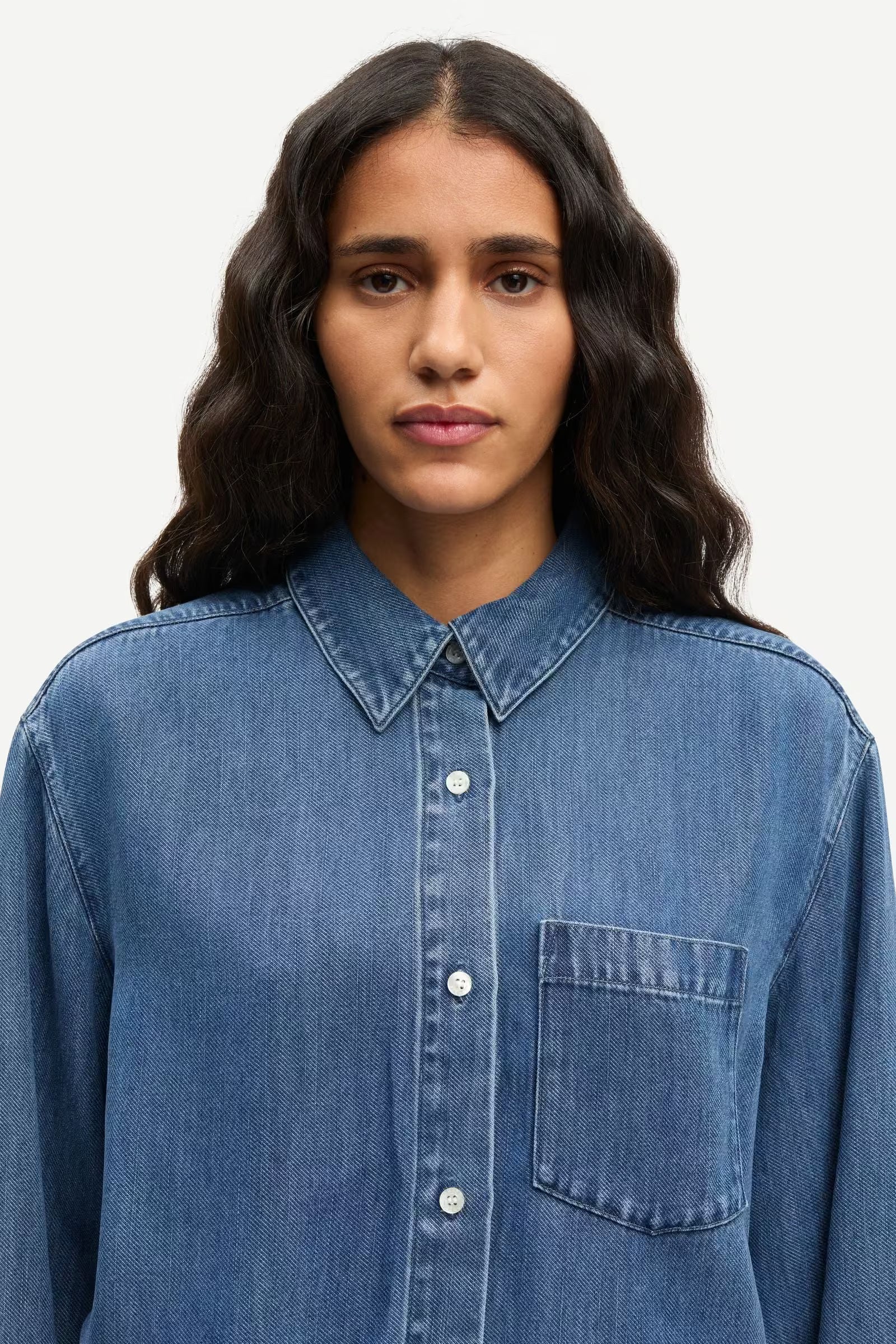 Sasky Dress - Medium Denim Blue