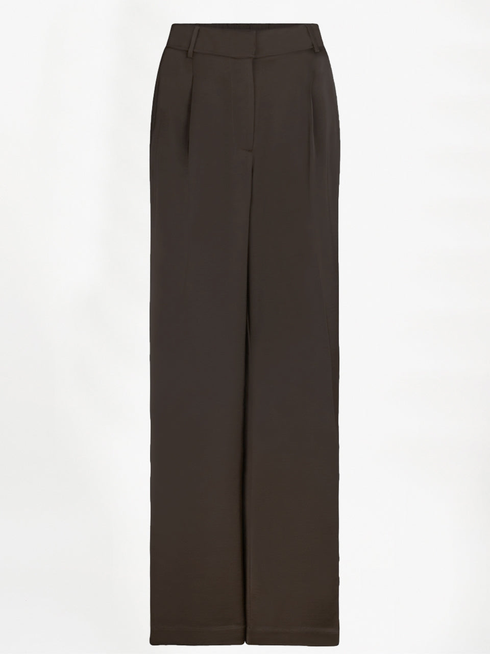 Jules Satin Smart Pants - Espresso Brown