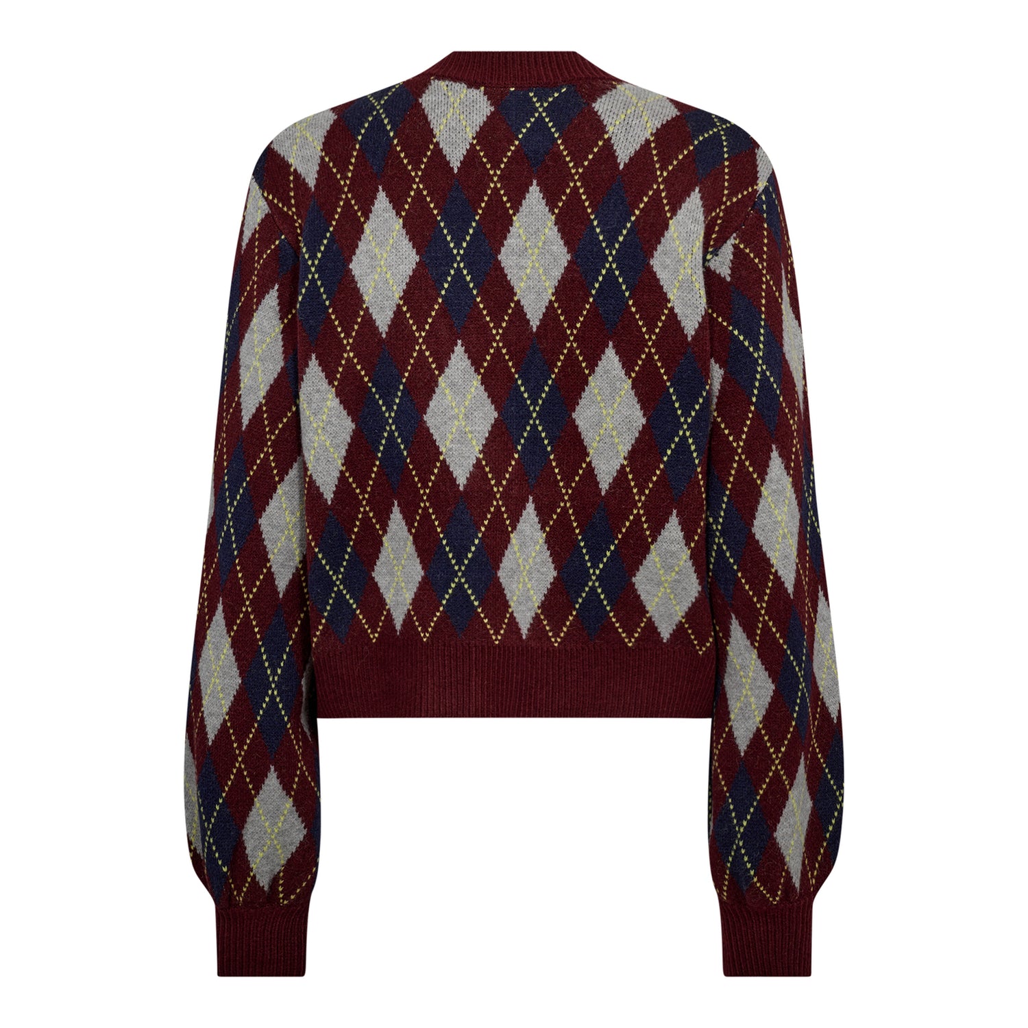 RowCC Check Cardigan - Wine Red