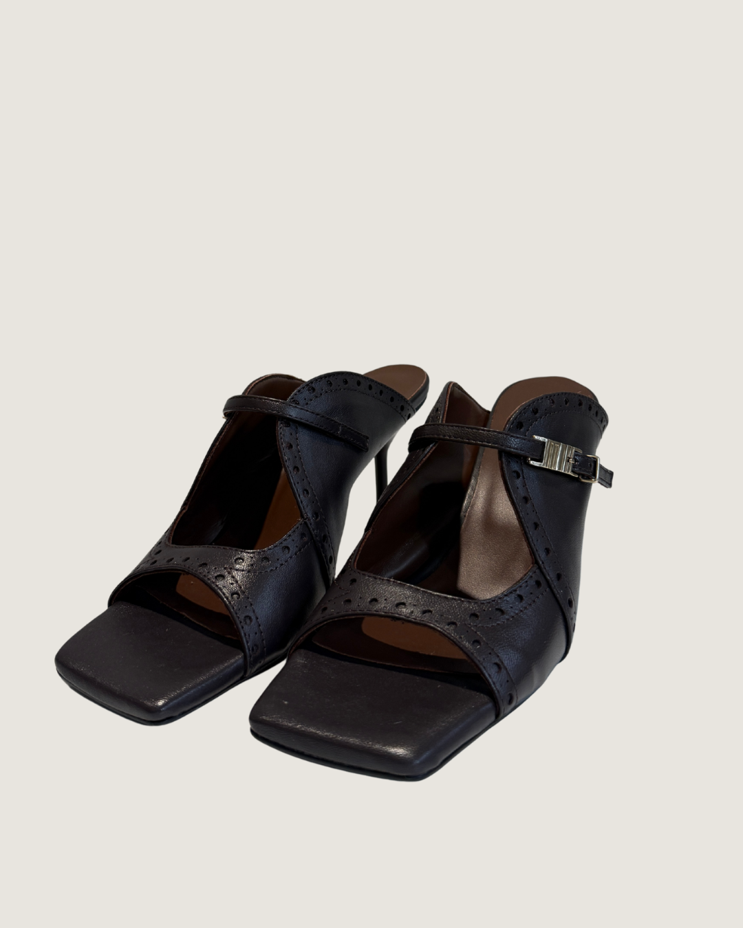 Raven Sandal High Heel - Grape Leather