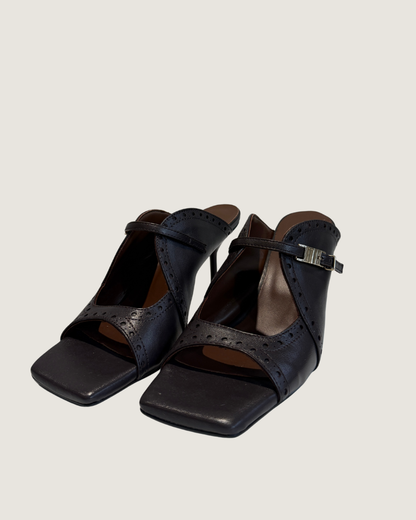 Raven Sandal High Heel - Grape Leather