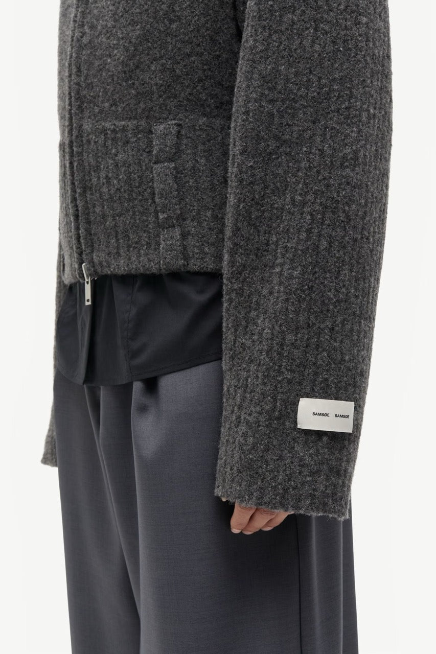 Samirra Zip Cardigan - Dark Grey Mel.