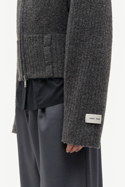 Samirra Zip Cardigan - Dark Grey Mel.