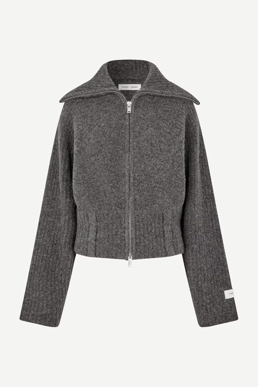 Samirra Zip Cardigan - Dark Grey Mel.