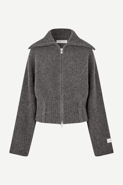 Samirra Zip Cardigan - Dark Grey Mel.