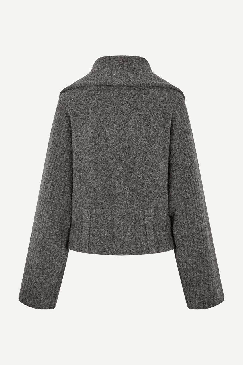 Samirra Zip Cardigan - Dark Grey Mel.