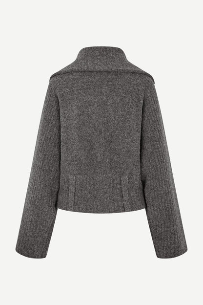 Samirra Zip Cardigan - Dark Grey Mel.
