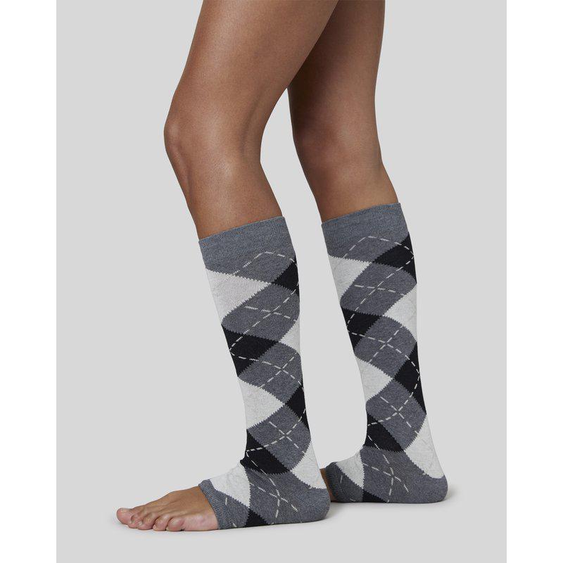 Harriet Cotton Knee-Highs Cropped Toe - Grey