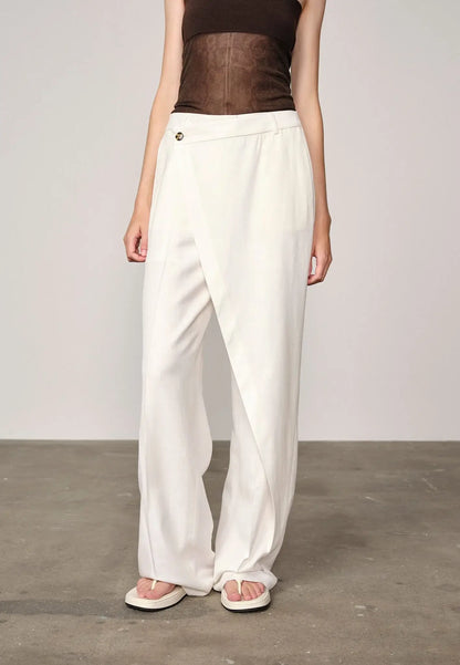 Alina Midt Waist Pants - White