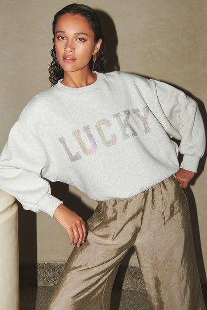 Bibi lucky sweater - light grey melee