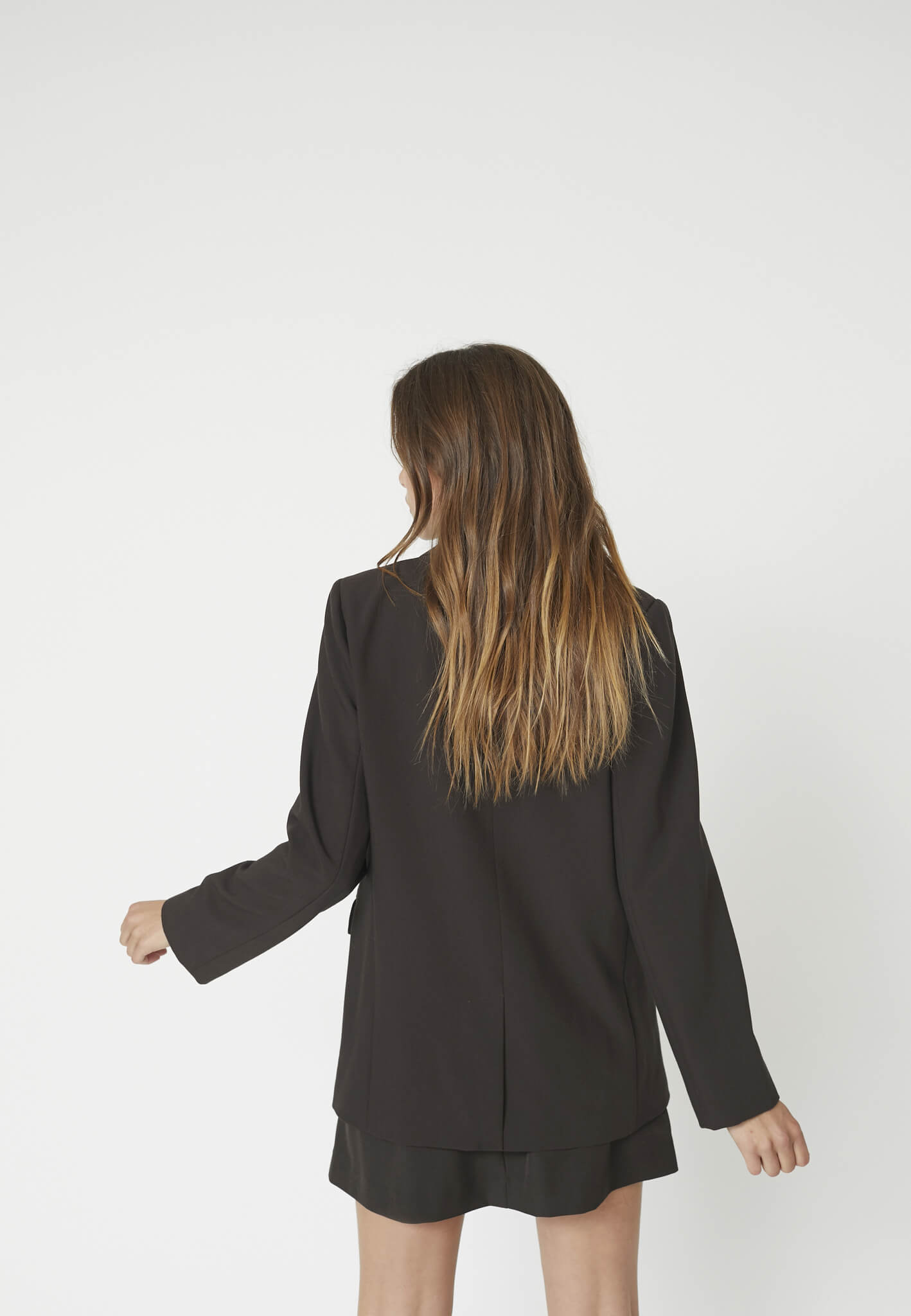 VolaCC Single Oversize Blazer - Dark Brown