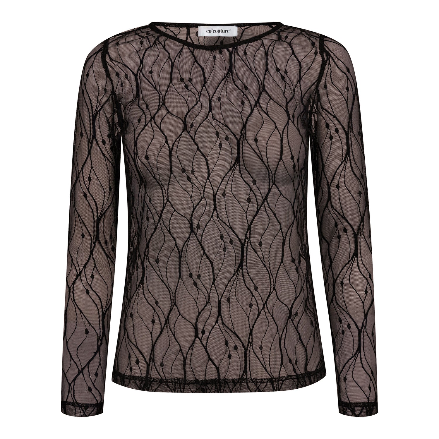 MercyCC Mesh O-Blouse - Dark Brown