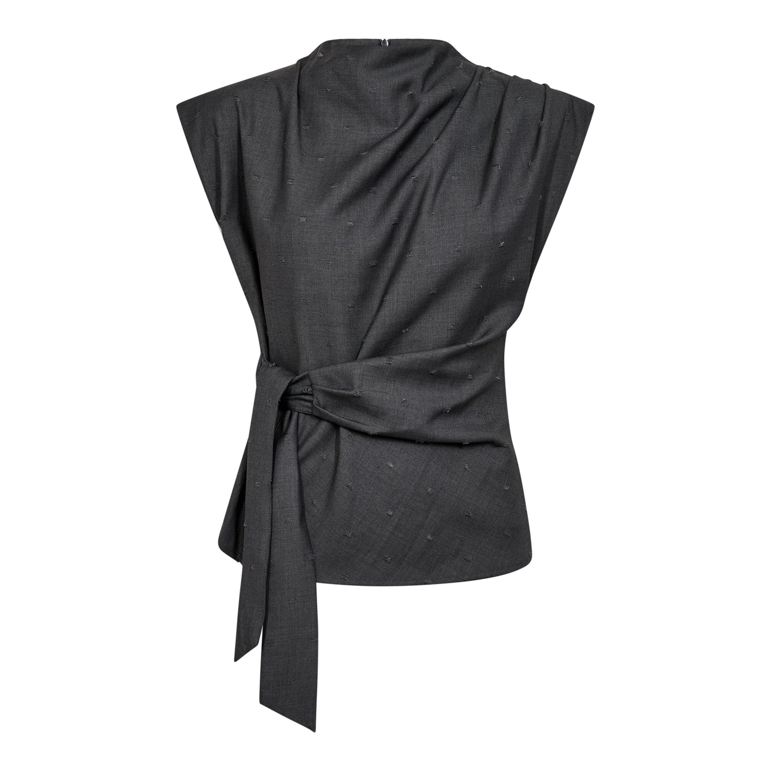 SagaCC Pleat Top - Mid Grey