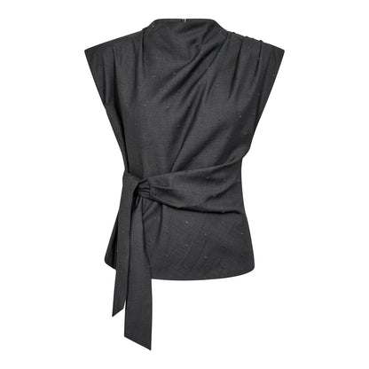 SagaCC Pleat Top - Mid Grey