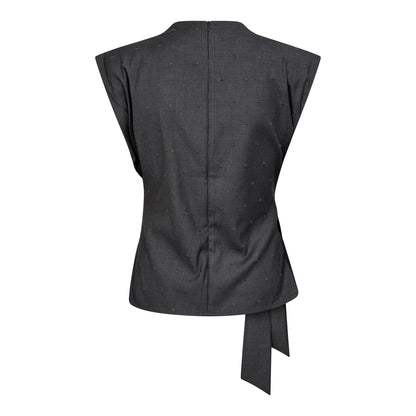 SagaCC Pleat Top - Mid Grey