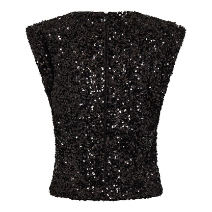 RoslynCC Sequin Top - Black