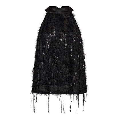 SillaCC Sequin Halter Top - Black