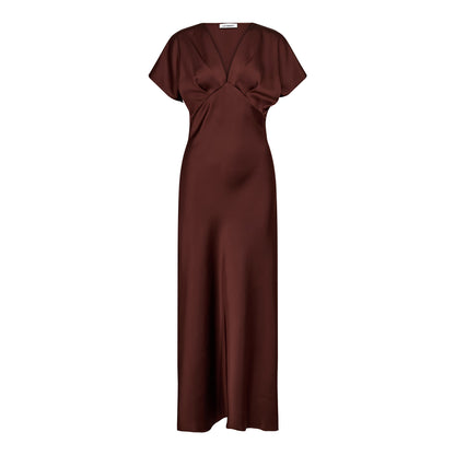 SafiraCC V-Dress - Dark Brown