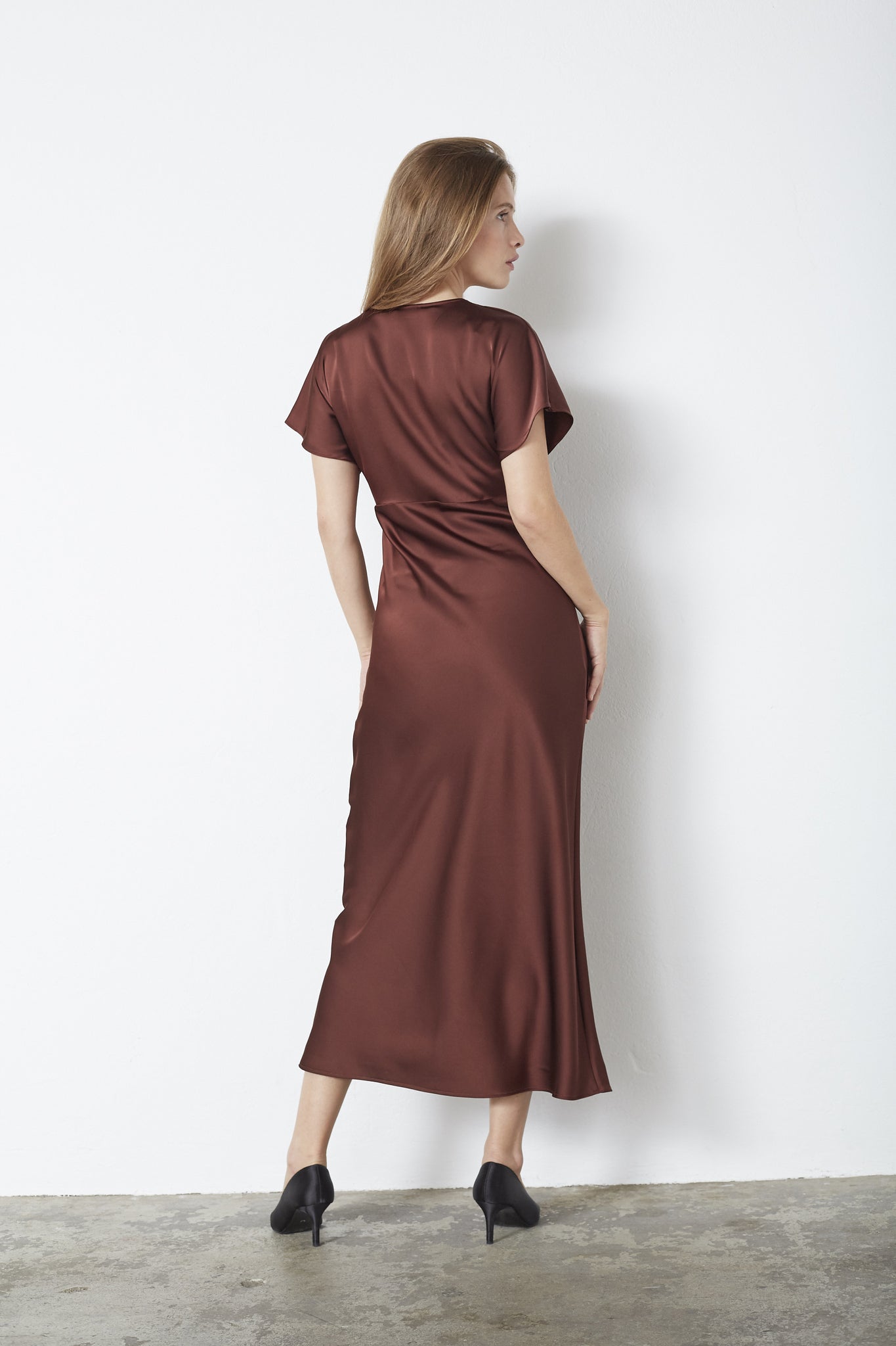 SafiraCC V-Dress - Dark Brown
