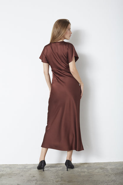 SafiraCC V-Dress - Dark Brown
