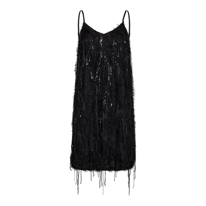 SillaCC Sequin Strap Dress - Black