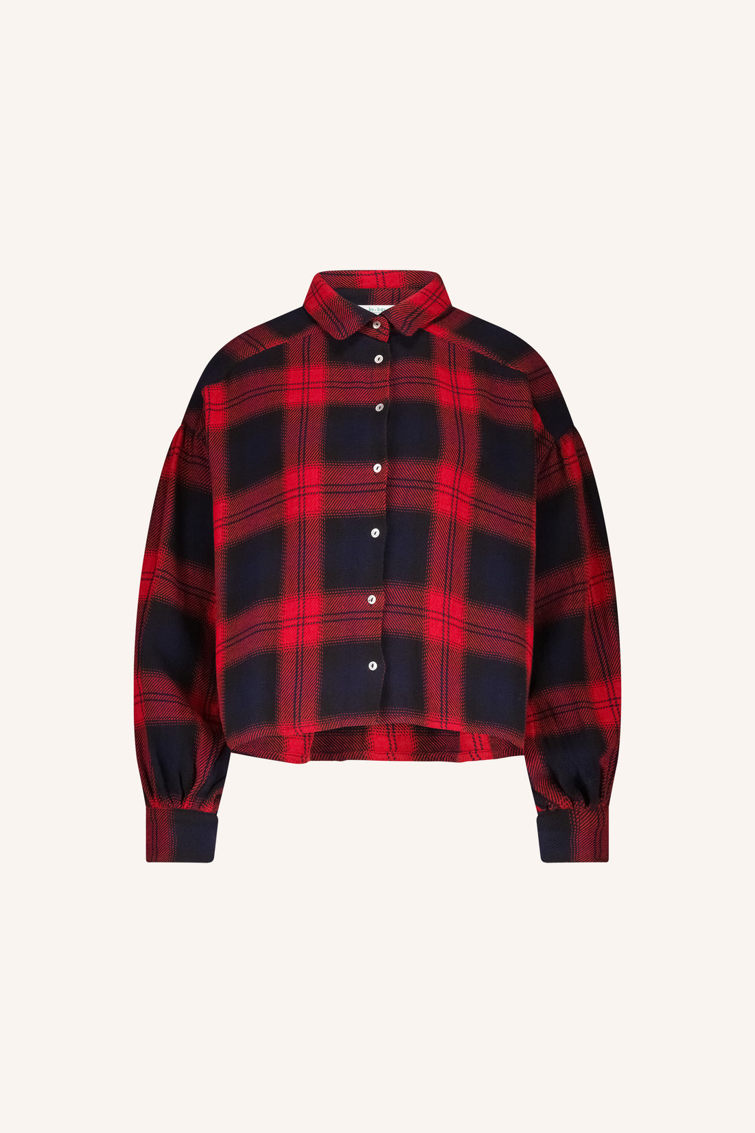 Sarah Short Red Check Blouse - Poppy Check