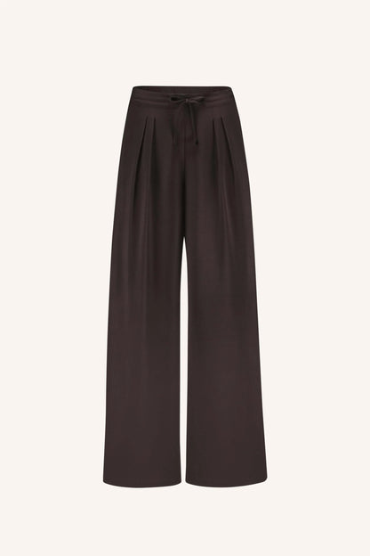 Uma Satin Stripe pants - Cafe Noir