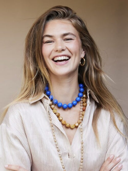 Organische Gemstone Ketting XL - Warm Geel