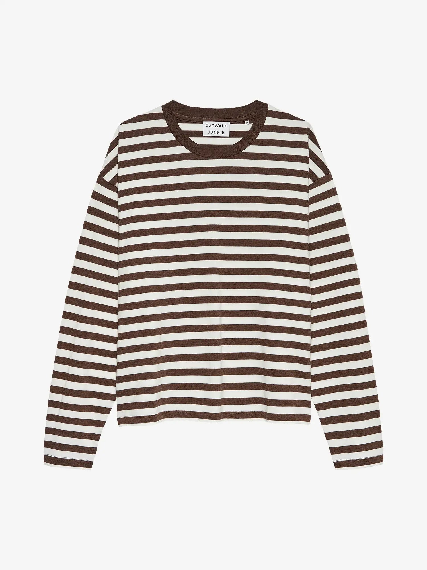 Gestreiftes Langarmshirt – Kaffeebohne